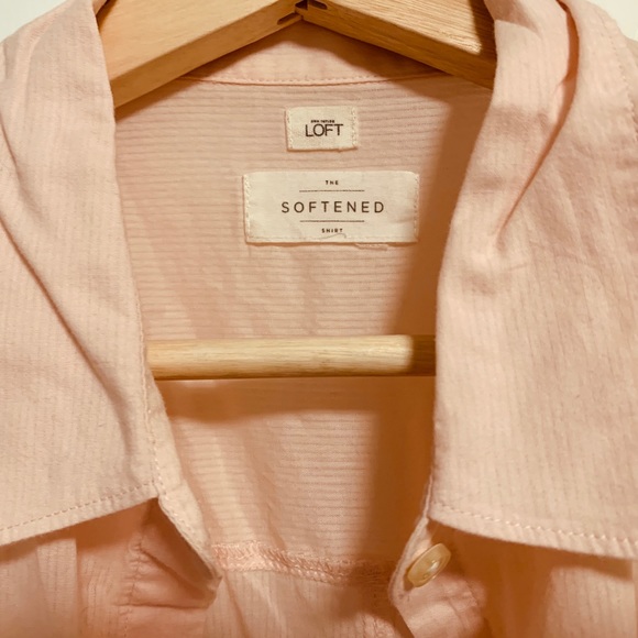 Ann Taylor Loft The Softened Shirt 👚 Pink - Picture 4 of 8